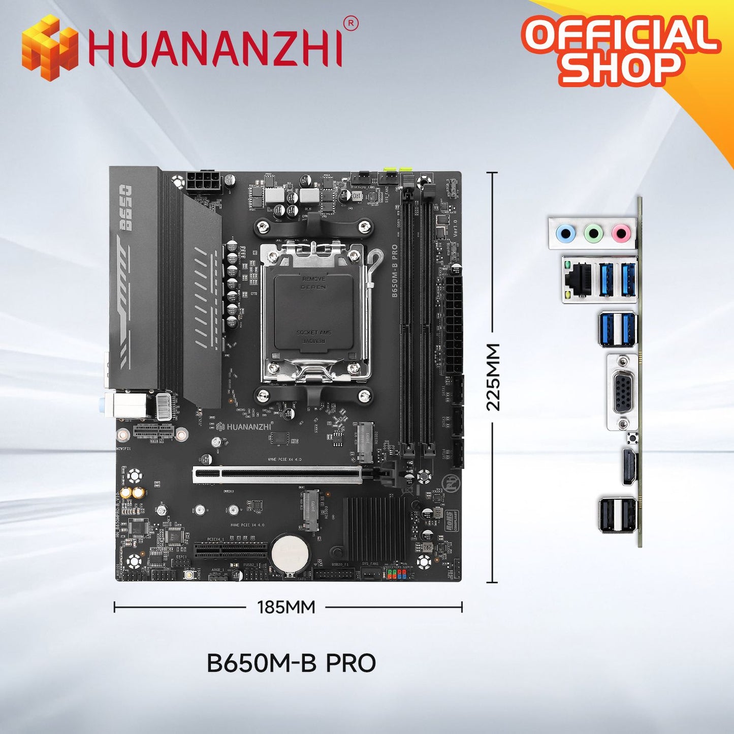 HUANANZHI B650M B PRO AMD AM5 Motherboard Support Ryzen R5 R7 7000 8000 9000 Series M.2 NVME WIFI Dual Channel DDR5 EXPO RAM