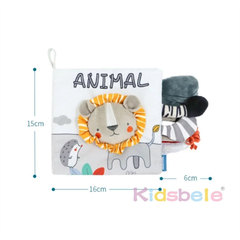 Livro de Pano Macio para Bebês com Sons e Texturas para Atividades Sensoriais, Educação Infantil e Brinquedo de Carrinho