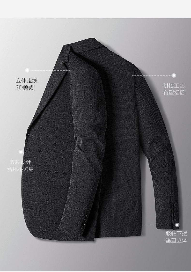 2025 Men's High-End Boutique Wool Suit Casual Business Top Coat Fashion Gentleman Party Four Seasons Elegant Tailored Suit