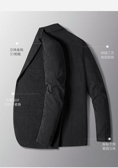2025 Men's High-End Boutique Wool Suit Casual Business Top Coat Fashion Gentleman Party Four Seasons Elegant Tailored Suit