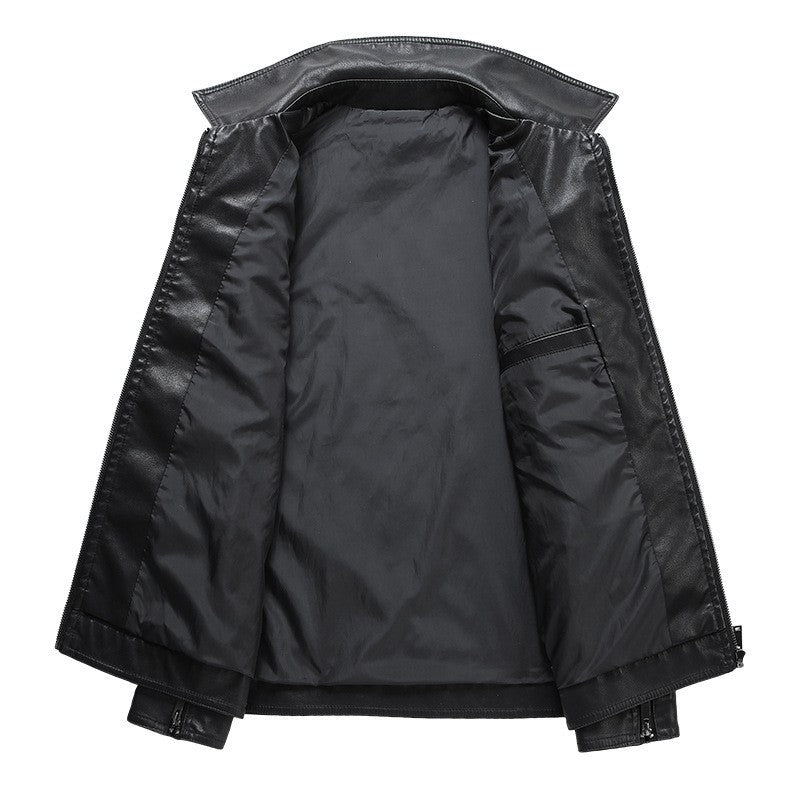 Mens Vintage Faux Leather Outwear Leather Jacket Motorcycle Black Biker Jackets Casual Lightweight Men PU Zipper Moto Outwear