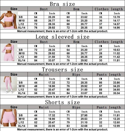 2PCS Yoga Set Women Gym Long Sleeve Sports Suits Fitness Bra Crop Top Workout Clothes Female Athletic Wear Legging Sportswear