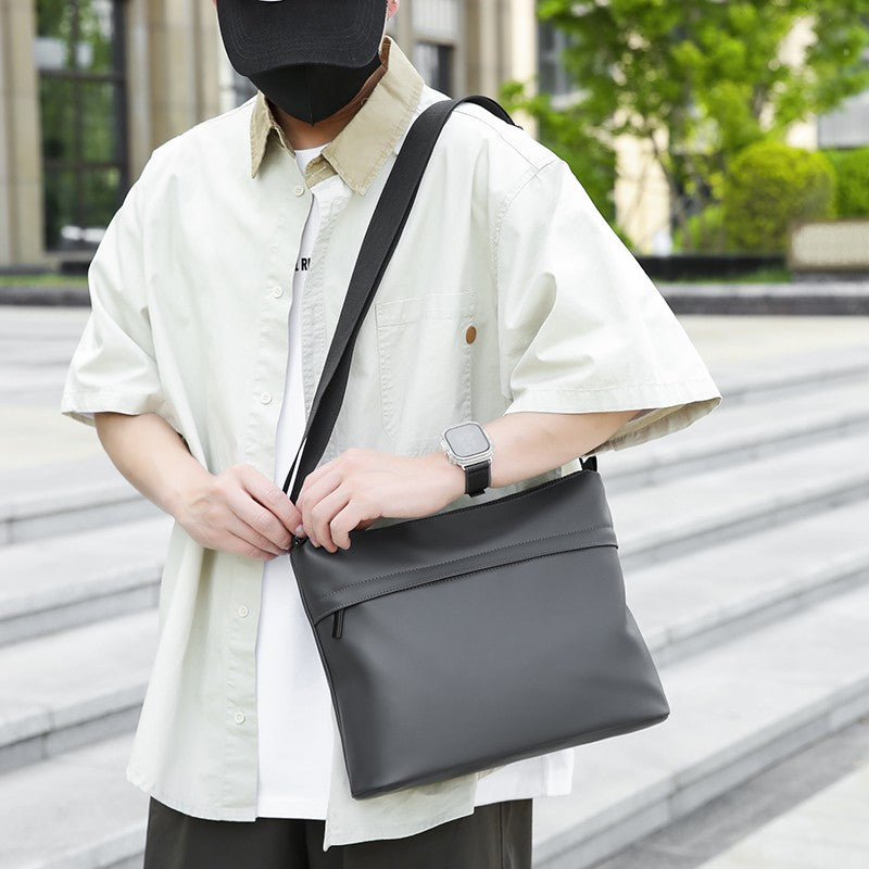 Sleek Crossbody Bag for Men Water-resistant Nylon Shoulder Bag Multi-Pocket Large CapacityMinimalist Style for Daily/Work/Travel