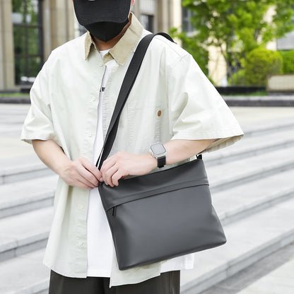 Sleek Crossbody Bag for Men Water-resistant Nylon Shoulder Bag Multi-Pocket Large CapacityMinimalist Style for Daily/Work/Travel