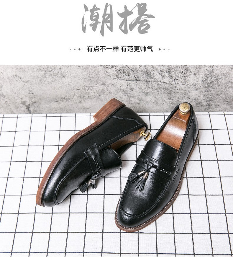 Formal Leather Shoes For Men Classic Men's Dress Shoes Tassel Social Leather Brouge Shoes Men Casual Business Leather Loafer Man