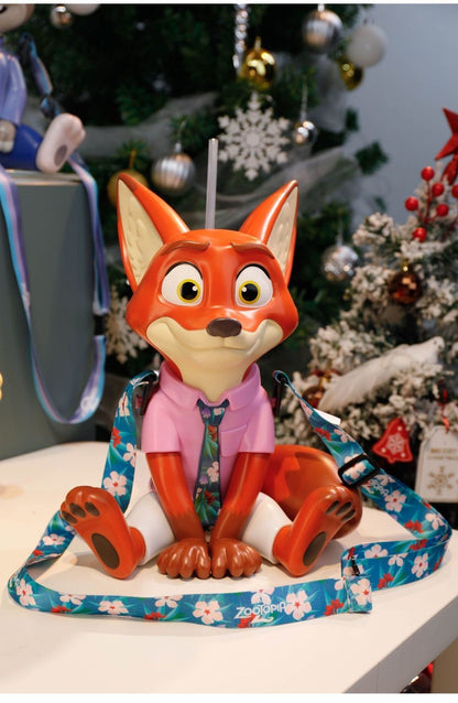 Copo de Água Original em Formato Disney Zootopia 2 Nick Judy Copos Estilizados de Desenho Animado com Alça Transversal Presentes Kawaii de Aniversário para Meninas e Meninos