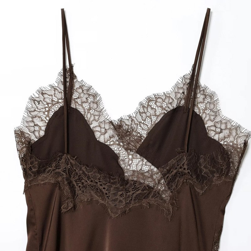 HXAO Female Lace Dress Sleeveless Slip Short Dresses Women Summer Asymmetric Elegant Night Dresses Backless Sexy Evening Dress