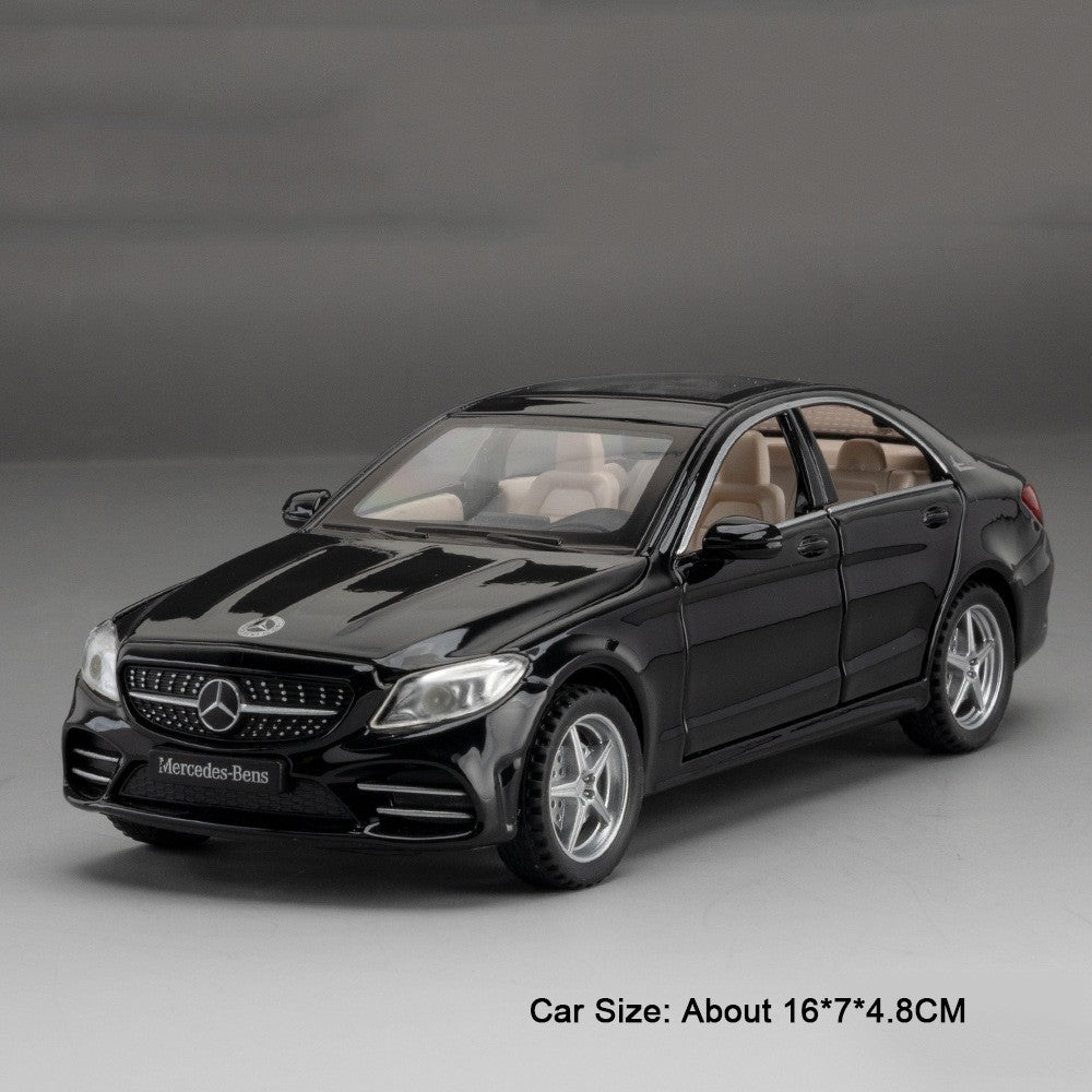 1:32 C260L E300L Carro de Brinquedo em Miniatura de Liga Fundida, 6 Portas Abertas, Luz e Som, Fricção, Pneus de Borracha, Veículo para Crianças de Presente