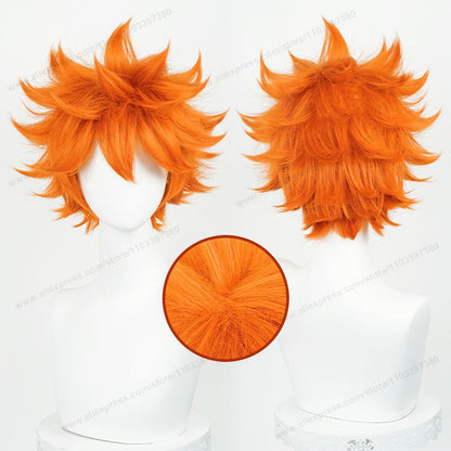 Peruca de Cosplay Hinata Shoyo 26cm Curta Cabelo Laranja Anime Shoyo Hinata Perucas Sintéticas Resistentes ao Calor