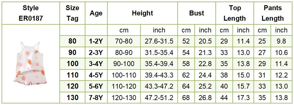 2 Pcs 2025 Summer Girl's Pajamas Sets Loungewear Set Strap Sleepwear Pants Skirt Baby Girl Clothes Sleeveless Children's Clothes