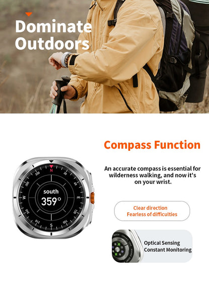 2025 New Watch8 Ultra Smart Watch Classic NFC Health Monitoring  Bluetooth Call 3ATM Waterproof HD Smartwatch For IOS Android