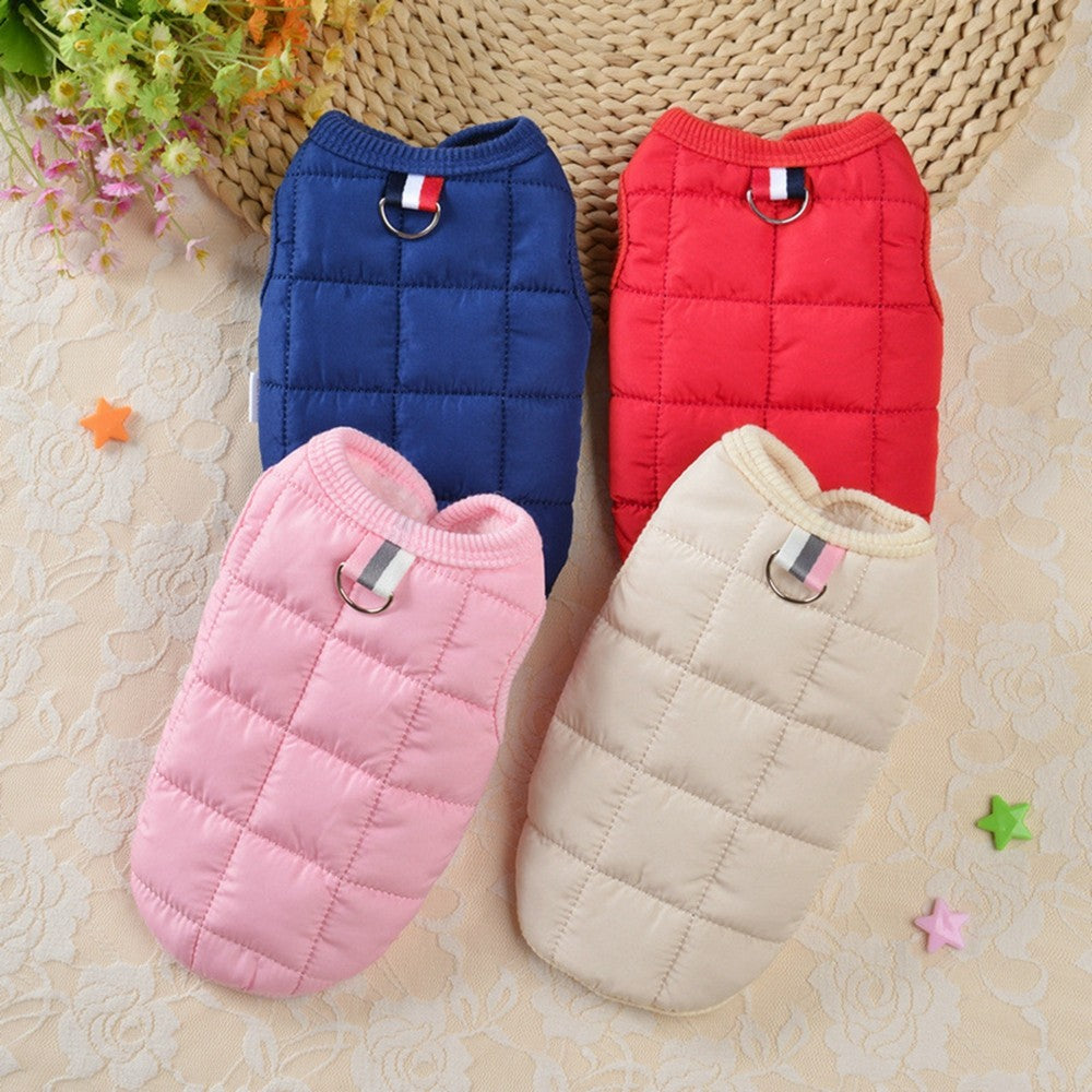 Winter Warm Cotton Padded Jacket Windproof Simple Dogs Vest Coats For Small Medium Dog Puppy French Bulldog Pet Dogs Clothing