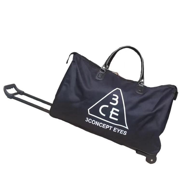 24inch Capacity Travel Trolley Luggage Storage Bag With Wheels Waterproof Pulley Portable Collapsible Expandable Fashion Clothes