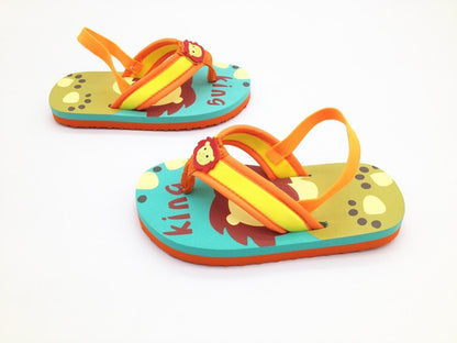 2025 Summer Children Cute Cartoon Animal Slippers Beach Shoes Kids Flip Flops Elastic Band Anti-slip Sandals Boys Girls Slippers