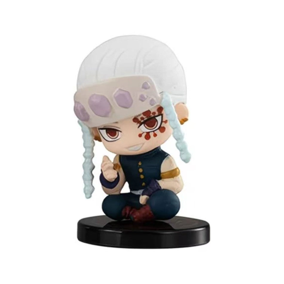 5 Peças Q Versão Demon Slayer Sentado Boneco Fantasma Tanjiro Nidouzi Inosuke Zenitsu Brinquedo Modelo de PVC Colecionável Presente