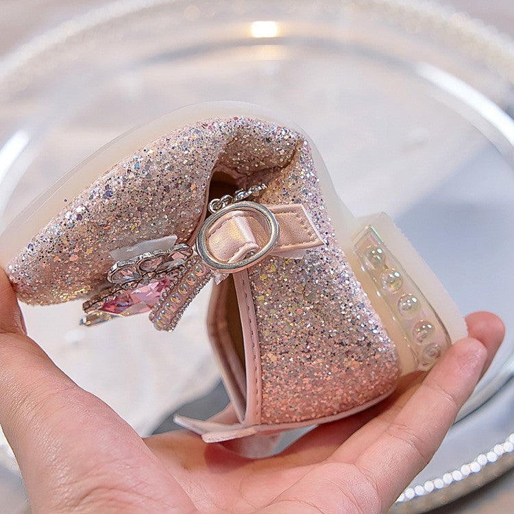 Fashion Elegant Soft Sole Anti-slippery Versatile Dress Leather Shoe for Party Autumn New Children Princess Shoes for Girls