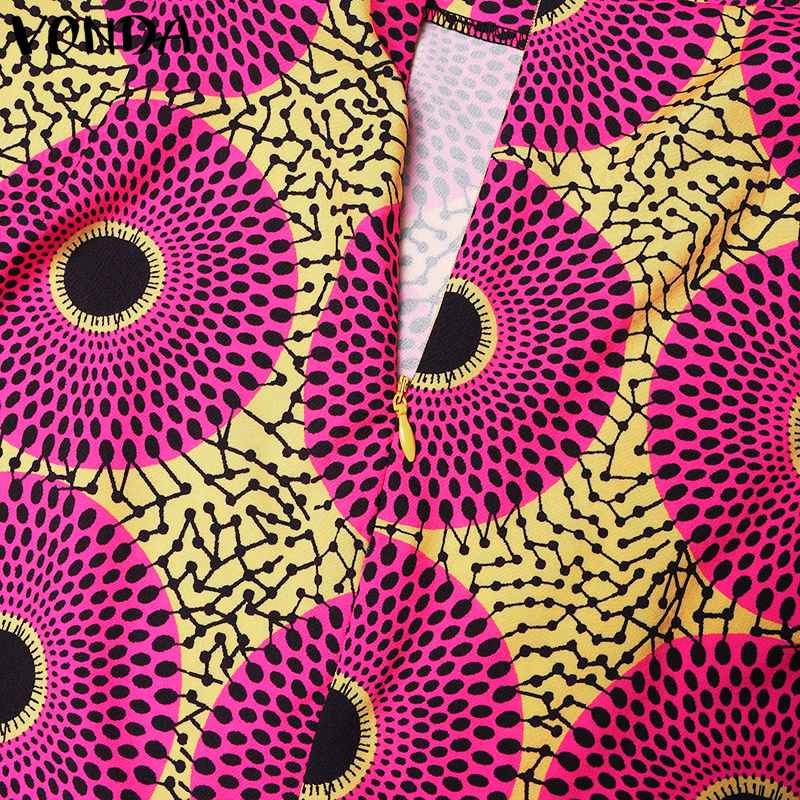 Plus Size 5XL VONDA Women Office Maxi Long Skirts 2024 Fashion Elegant Printed Skirts Casual Loose Ruffle Party Bottoms Baggy