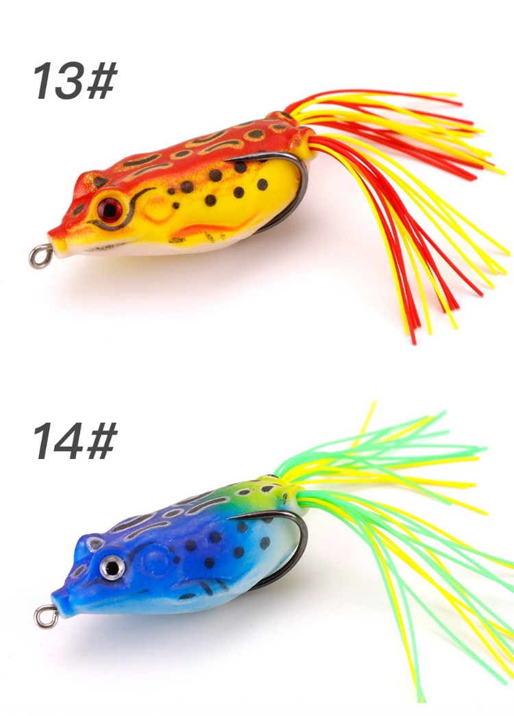 WEIHE 5pcs/15pcs iscas de pesca de sapo combo kit de iscas de pesca macias caixa de equipamento kits de pesca sapos de PVC unidade
