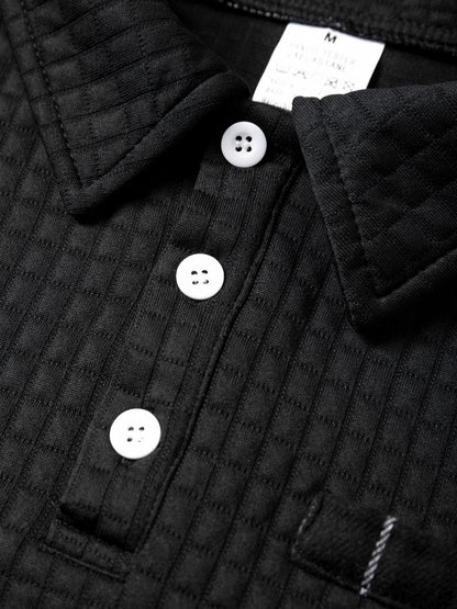 Autumn Knitted Jacquard Grid Polo Pullover Men Solid Color Casual Long Sleeved Sweatshirts Male Daily Warm Turtleneck Streetwear