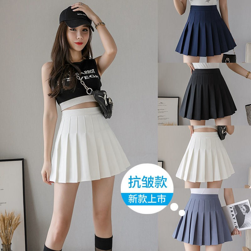 Women Pleated Skirt High Waist A-Line Mini Skirt School Girl JK Uniform Skirt Skater Skirt Tennis Skirt White Plus Size