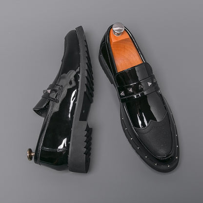 Men Loafers PU Splicing Low Heel Professional Classic Business Banquet Men Shoes Size 38-46