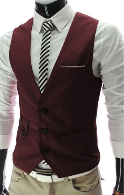 Men's Suits Single Vest Single Breasted Elegant Classic for  Wedding Dresses Business