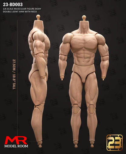 23TOYS 23-BD001 1/6 Scale Male Soldier Joint Body 23.5cm - 27.5cm Male Standard Muscle Action Figure Articulate Body