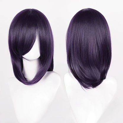 Perucas de Cosplay Multicoloridas 40cm Curtas Retas Masculinas Perucas Sintéticas Resistentes ao Calor para Cosplay de Anime e Festas de Halloween