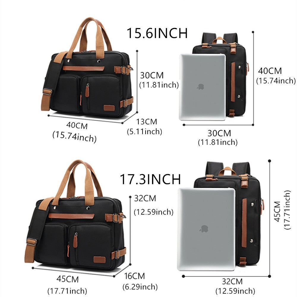 Nova Mochila Conversível Multifuncional 2025 Mochila para Notebook de 15,6/17,3 Polegadas Mochila de Viagem de Negócios Mochila Escolar de Nylon Impermeável
