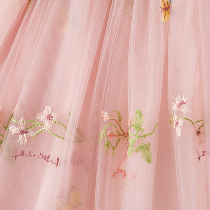 Summer New Sweet Butterfly Wing Baby Girl Princess Dress, Floral Chiffon Wedding Party Children'S Sleeveless Clothes (0-4 Years?