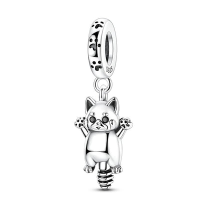 925 Sterling Silver Dog Charms French Bulldog Poodle German Shepherd Beagle Dachshund Pendants Fit Bracelets DIYJewelry Gift