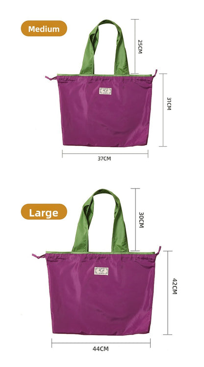 Large-sized drawstring eco-friendly supermarket shopping bag fashionable single-shoulder bag foldableportable handbag,waterproof