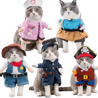 Roupas Engraçadas para Gatos e Cães, Roupa de Cosplay para Pets, Macacão, Fantasia de Halloween, Vestido para Cães Chihuahua, Bulldog Francês, Roupinhas para Cães
