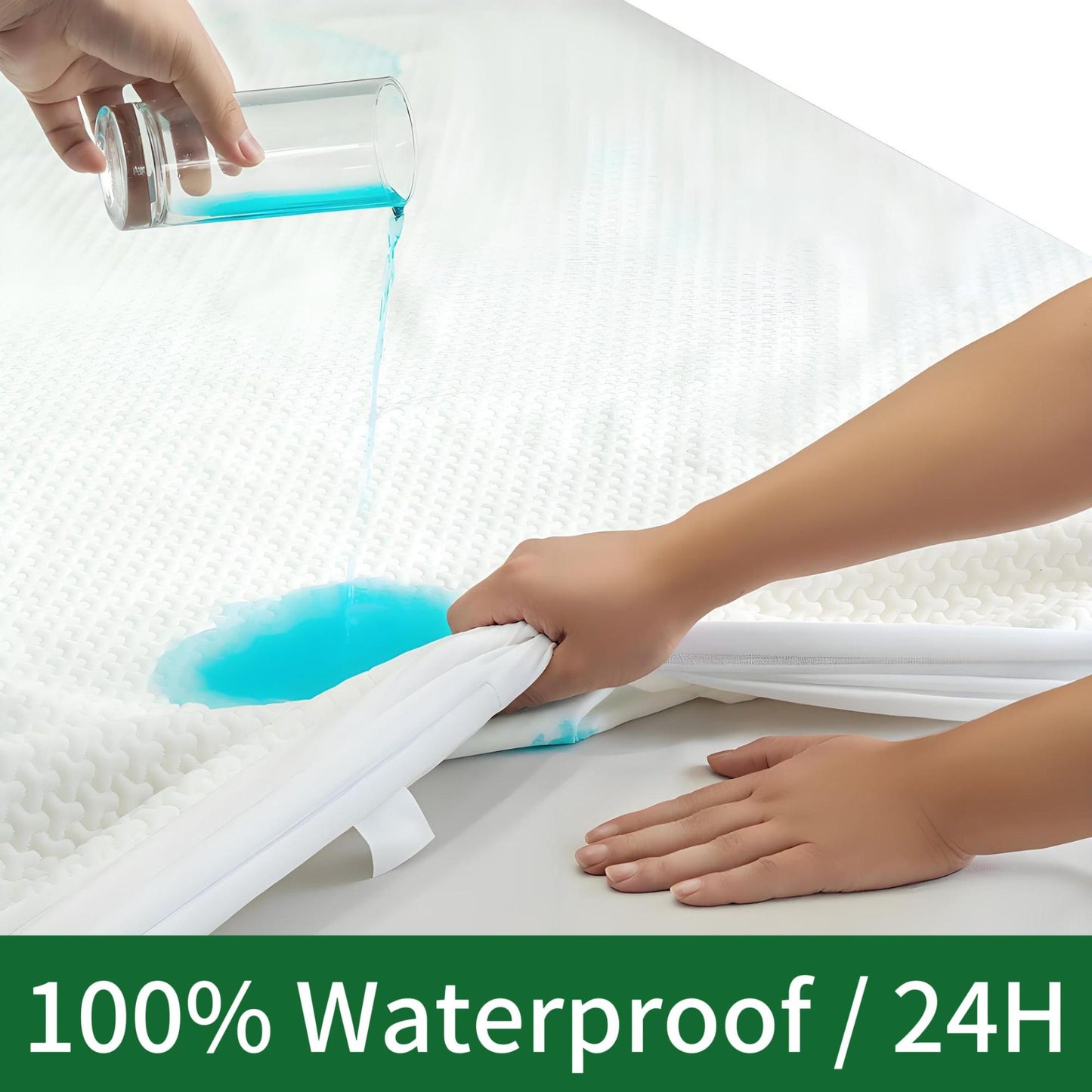 Protetor de colchão 100% impermeável premium, colchão 3D Air 290GSM, capa de colchão queen respirável e com proteção 360°