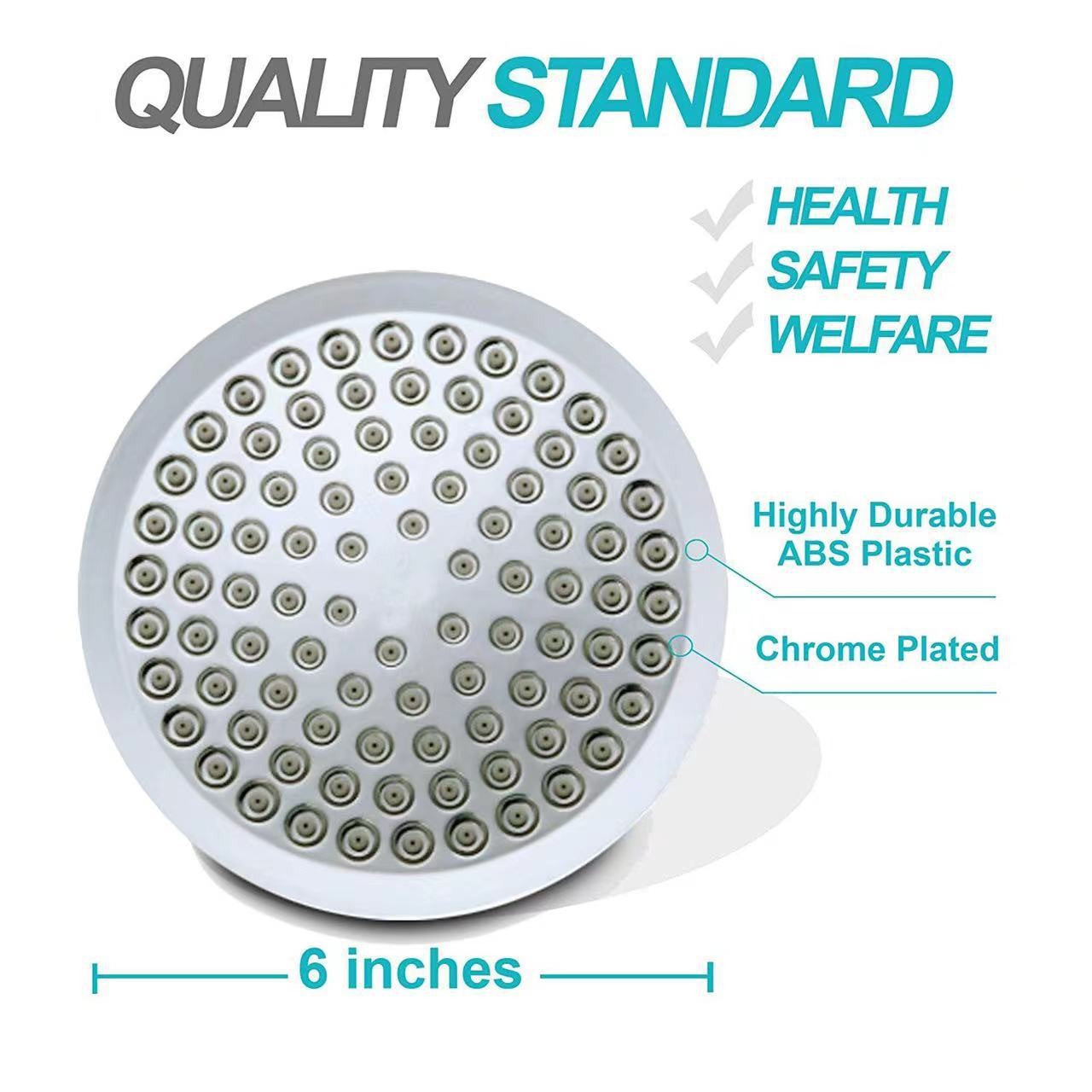 6 Inch Round Booster Shower Set Fully Electroplated Shower Head Home Set Bathroom Extension Shower Rod Set For Bathroom