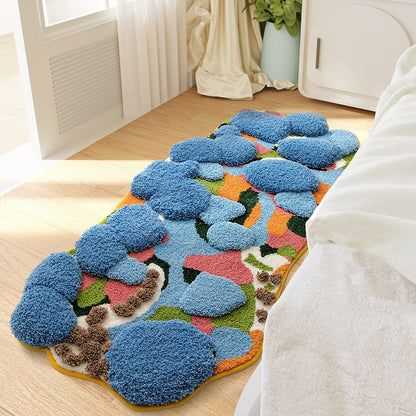 Forest Moss Rug, Premium Flocked Bedroom Living Room Decor Carpet, 3D Textured Surface, Handcrafted High-Density Weave