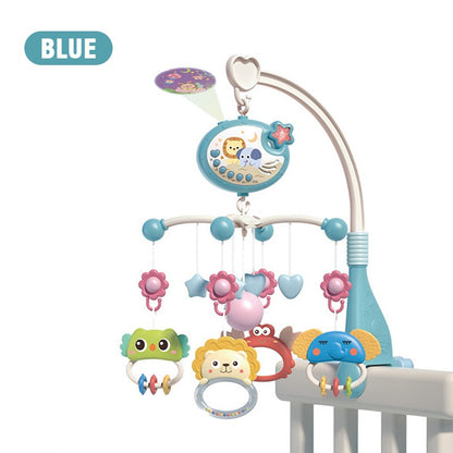 Baby Musical Crib Mobile And Rattle Remote Control Function 360 Rotating Mobile Baby Toys With Projection Hanging Bell Toy Gifts