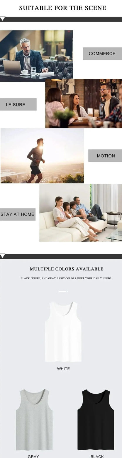 2025 New Men's summer lightweight cotton tight vest, casual family pajamas, outdoor tight top, breathable quick-drying vest