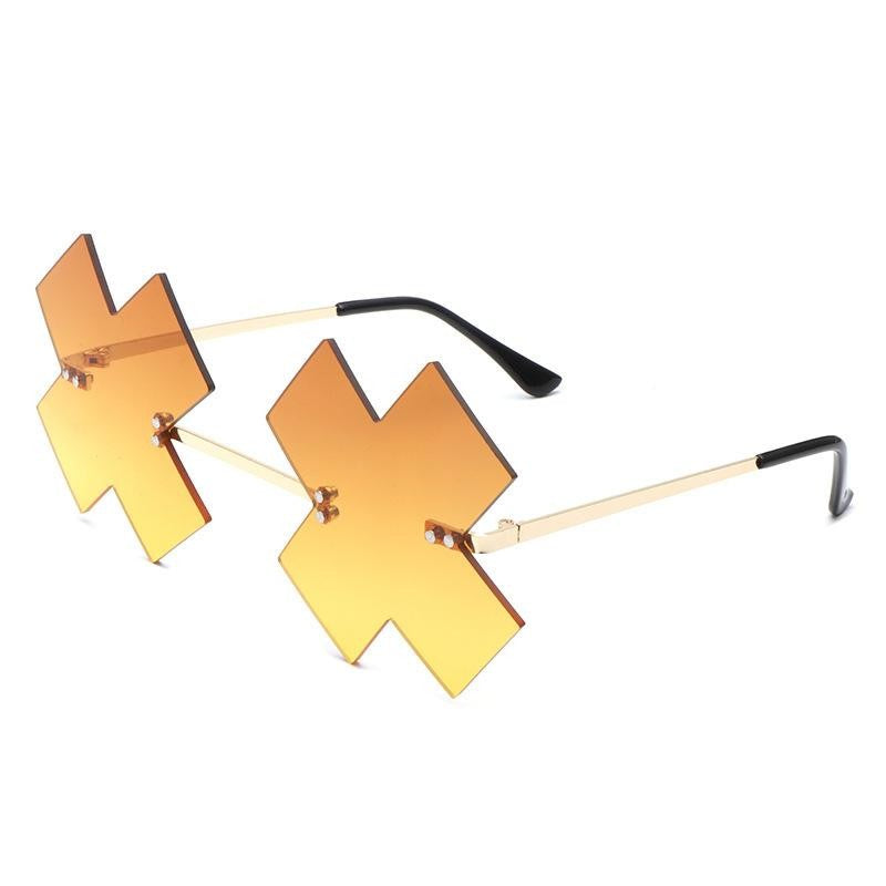 Game Guilty Gear Happy Chaos Cosplay Glasses Irregular Ins Eyewear Metal Plastic Glasses Halloween Funny Costume Accessories ?