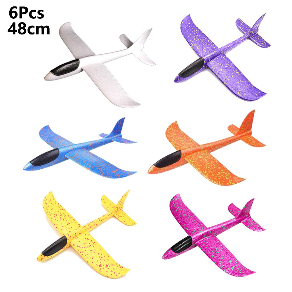 Avião de espuma grande de 36cm x 48cm, planador de avião de arremesso manual, aviões de bolha EPP inerciais, brinquedos de lançamento ao ar livre para crianças e meninos de presente