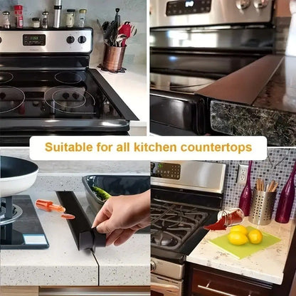 Stove Counter Gap Cover Kitchen Silicone Heat Resistant Mat Gas Stove Protector Slit Cleaning Pad Oil Dust Seal Cooker Cover 1pc