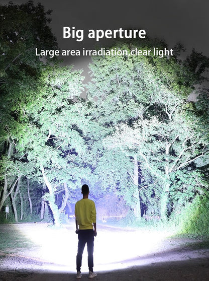 2025 New 15000mAh XHP390 Flashlights 10000000LM Ultra Powerful Flashlight Zoom USB Rechargeable Lantern Outdoor Camping Torch