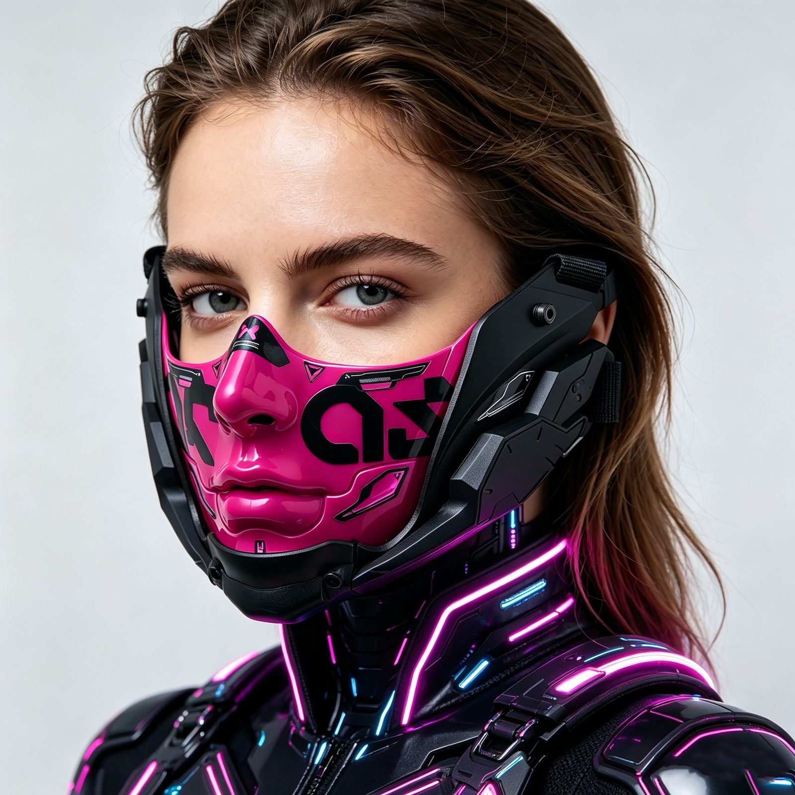 14 Color Two Sizes Cyberpunk Half Face Mask Halloween Cosplay Mask Adjustable Strap Breathable Comfort Party Costume Face Cover