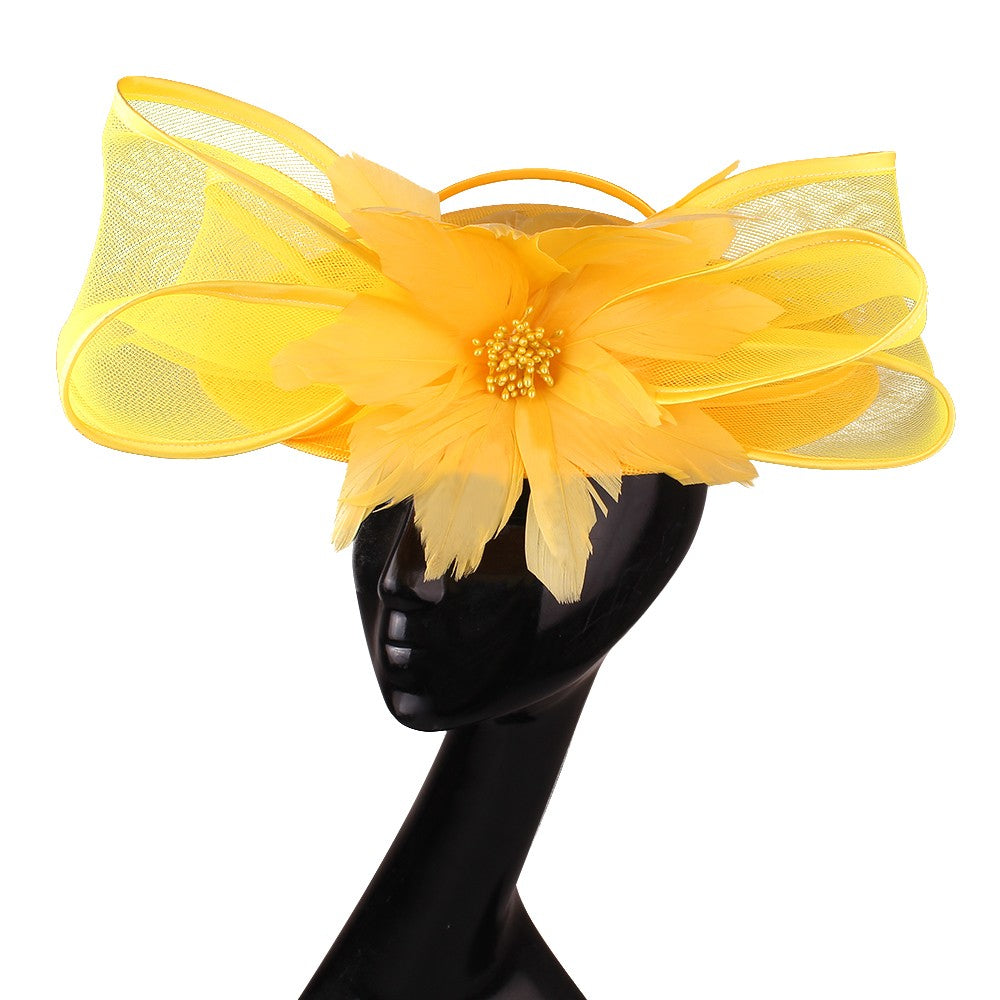 Chapéus Fascinators Femininos Multimodais com Laço de Flor Imitação Chapéu Noiva Derby Pillbox Casamento Acessórios de Cabelo