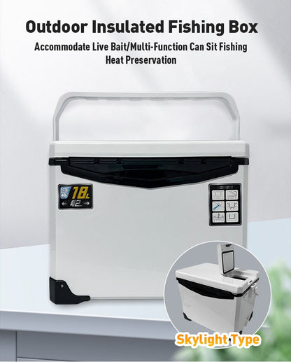 Caixa Térmica para Pesca 10L 18L 22L 32L 48L Caixa de Utensílios de Pesca Tanque Externo Estojo para Equipamentos Ferramentas Armazenamento de Peixes Pesca Marinha com Furos de Ar Portáteis