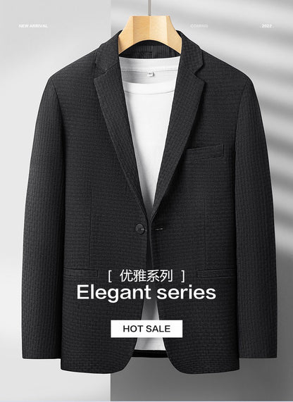 2025 Men's High-End Boutique Wool Suit Casual Business Top Coat Fashion Gentleman Party Four Seasons Elegant Tailored Suit