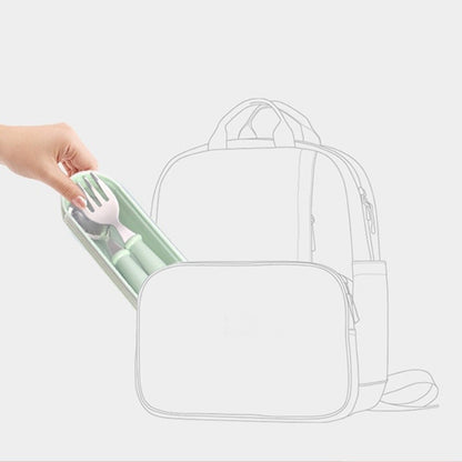 Conjunto de Talheres Infantis 3 Peças Colher Garfo de Aço Inoxidável 304 para Crianças Pequenas com Estojo Portátil Talheres de Viagem Presente
