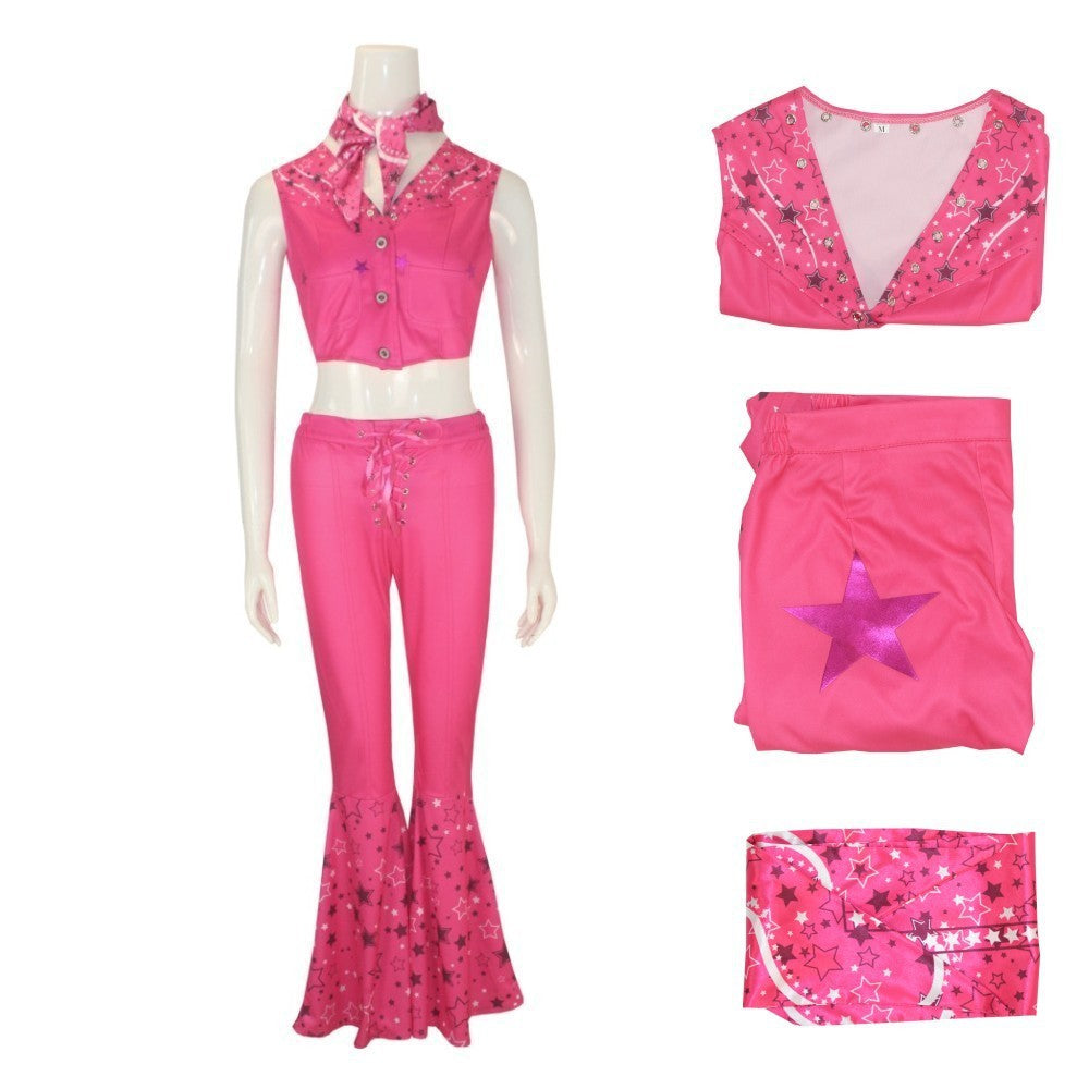 Costume De Cosplay Du Film Ken Pour Adulte, T-shirt Noir, Écharpe Rose, Ensemble Complet, Princesse, Ixde Carnaval D'Halloween