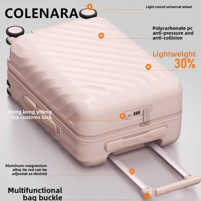 COLENARA Luggage High Quality Boarding Box Large Capacity Trolley Case 20"24"26 Inch ABS + PC Student Carry-on Travel Suitcase