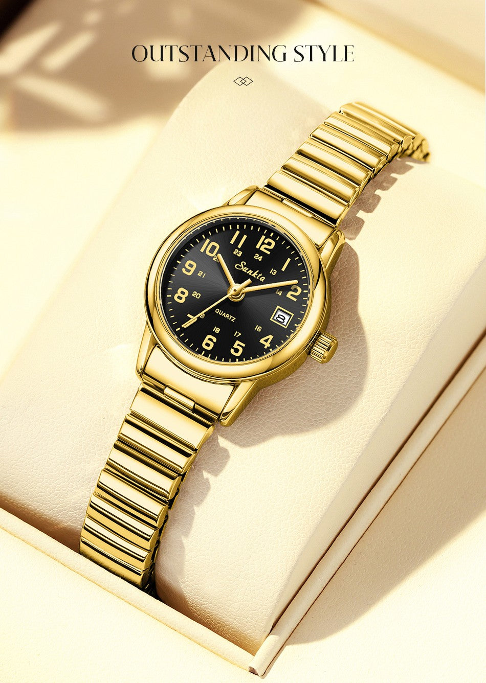 LIGE Sunkta Fashion Luxury Woman Watch Elegant Classic Simple Waterproof Calendar Stainless Belt Women's Wristwatch  Ladies Gift